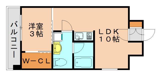 アイセレブ箱崎駅前(1LDK/5階)の間取り写真