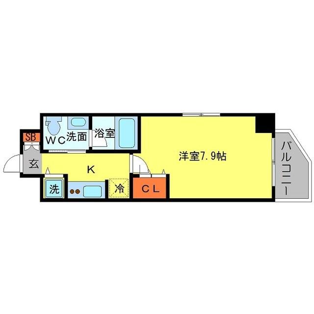 アーデン堺筋本町(1K/5階)の間取り写真