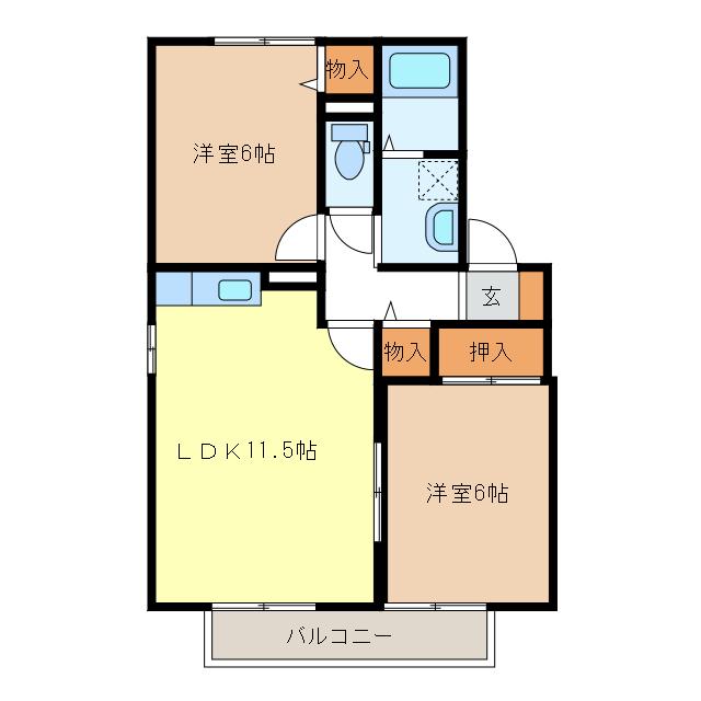 ファミリア21(2LDK/2階)の間取り写真