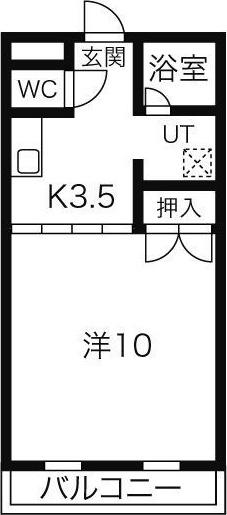 アッサンブラージュ(1K/9階)の間取り写真