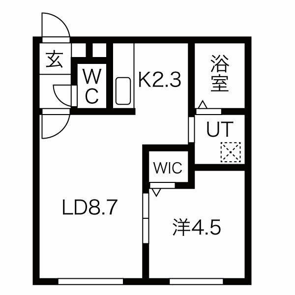MAJESTIC LIFE札幌桑園(1LDK/1階)の間取り写真