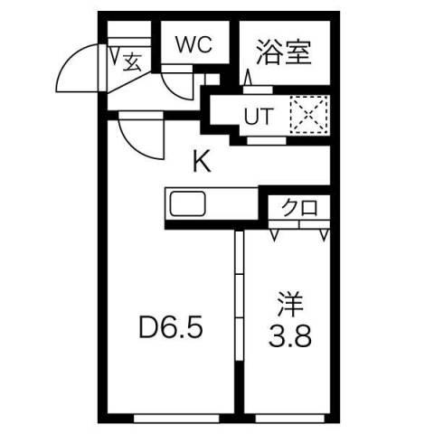 地下鉄東豊線 東区役所前駅 徒歩4分 4階建 築2年(1LDK/3階)の間取り写真