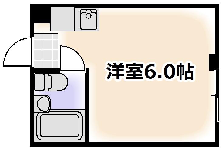 メゾン美樹(ワンルーム/4階)の間取り写真