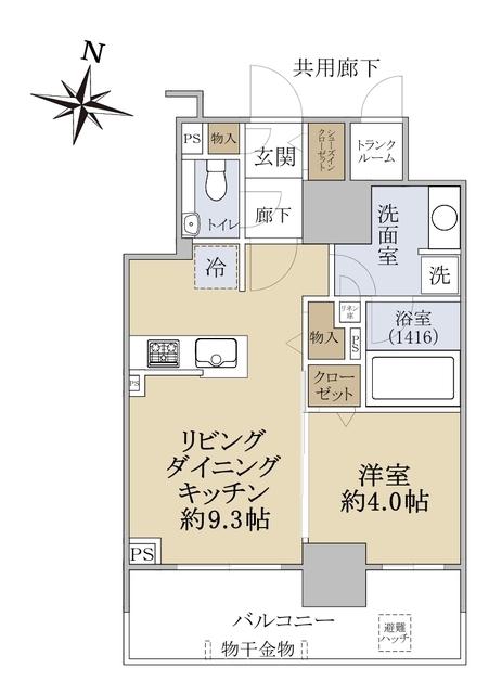 プレシス知事公館前イースト(1LDK/8階)の間取り写真