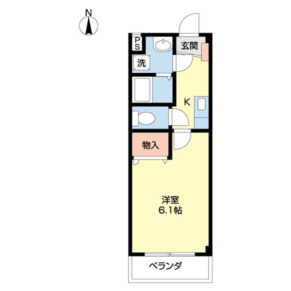 クレアールTOWA(1K/2階)の間取り写真
