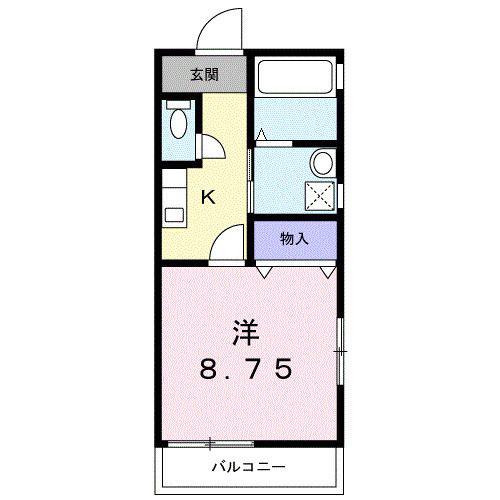アップタウン5番館(1K/1階)の間取り写真