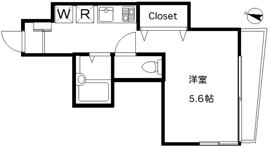 グリーンスペース中目黒(ワンルーム/2階)の間取り写真