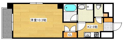 プランドール西観音(1K/9階)の間取り写真