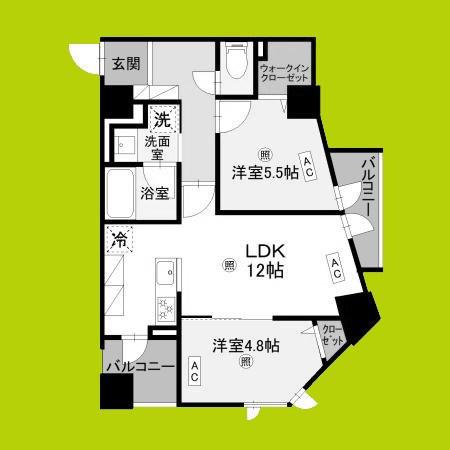 コンフォート泉尾(2LDK/4階)の間取り写真