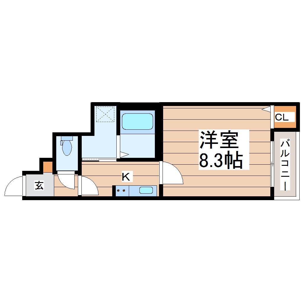 上野ハイツ(1K/1階)の間取り写真