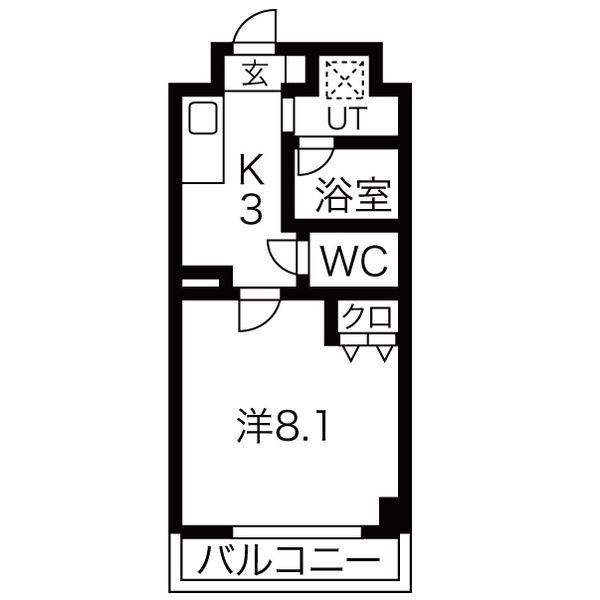 ステラヒルズ(1K/4階)の間取り写真