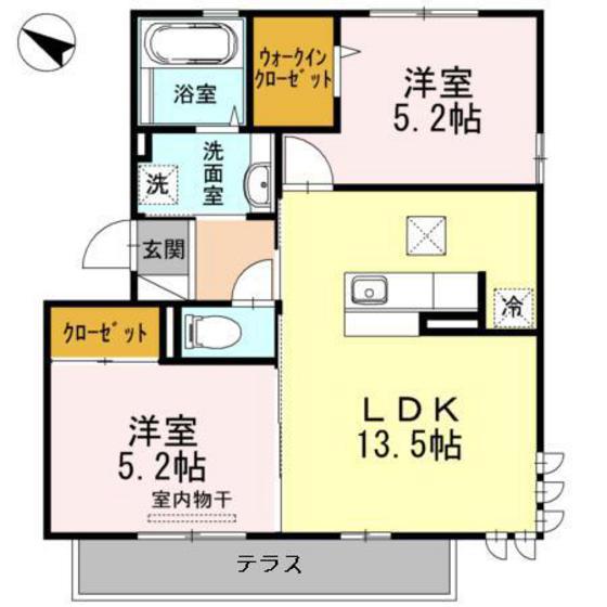 AMABILE・CANTABILE CANTABILE(2LDK/1階)の間取り写真
