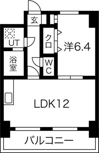 モアナコート(1LDK/7階)の間取り写真