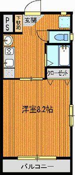 フローレンス(1K/4階)の間取り写真
