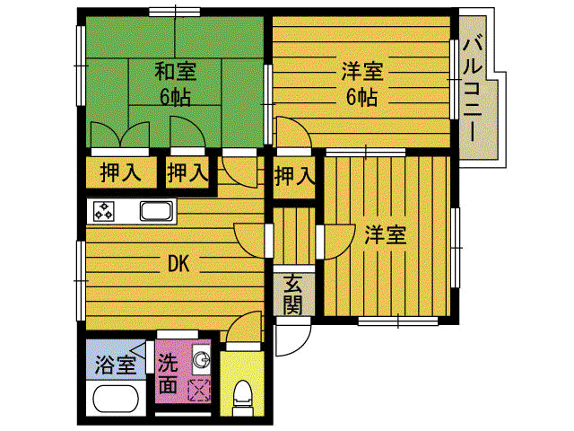 フォーブル池田(3DK/2階)の間取り写真