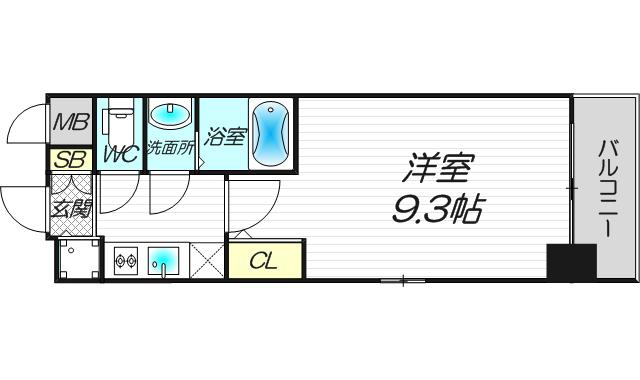 クリスタルグランツ梅田II(1K/10階)の間取り写真