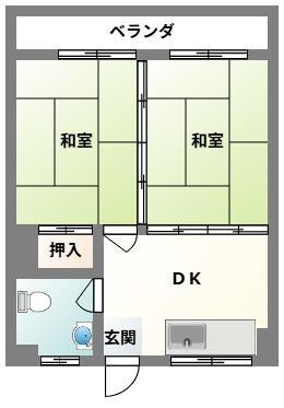 コーポマルコー(2DK/3階)の間取り写真
