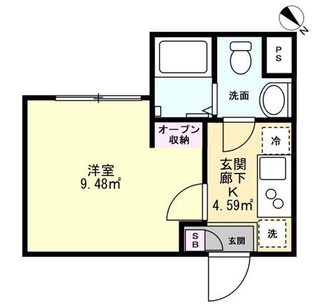フクテラス行徳駅前(1K/3階)の間取り写真
