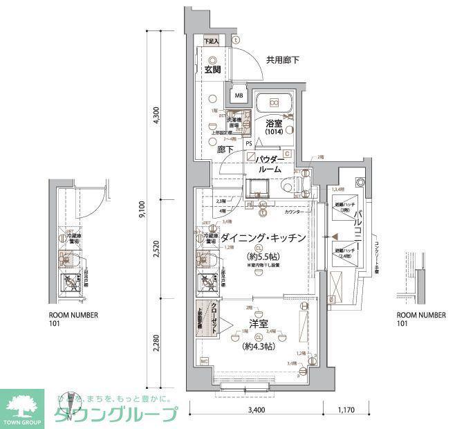 ARCOBALENO KAMEIDOII(1DK/5階)の間取り写真