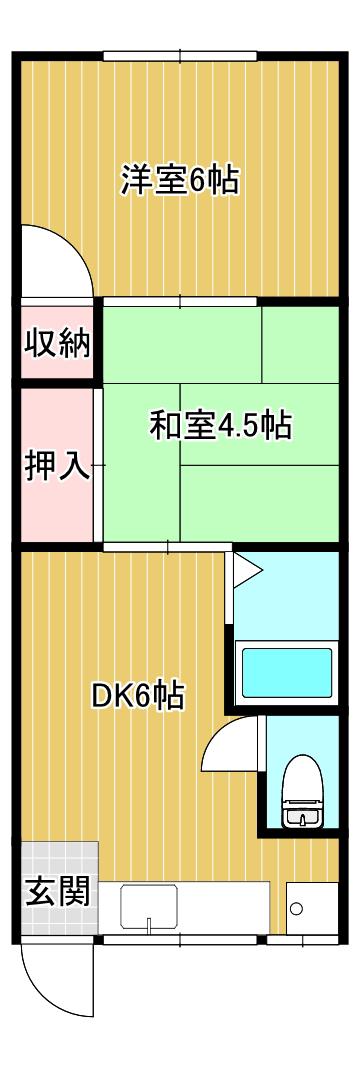 南京終アパート(2DK/1階)の間取り写真