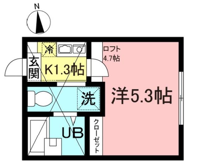 マ・ドミール生田(1K/1階)の間取り写真