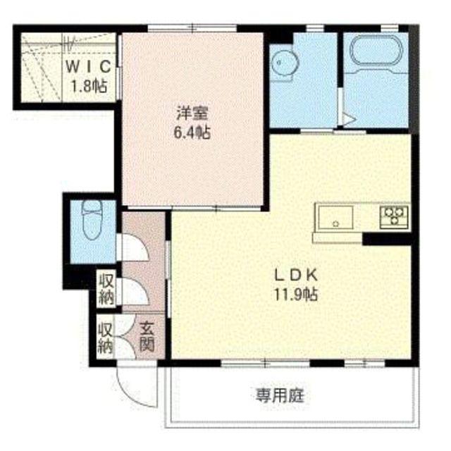 クオーレI(1LDK/1階)の間取り写真