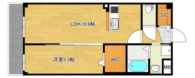 メゾンさくら緑井(1LDK/4階)の間取り写真