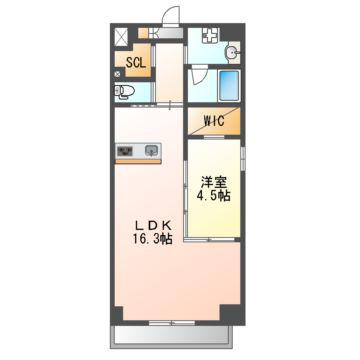 KAYA MEIEKI (1LDK/3階)の間取り写真