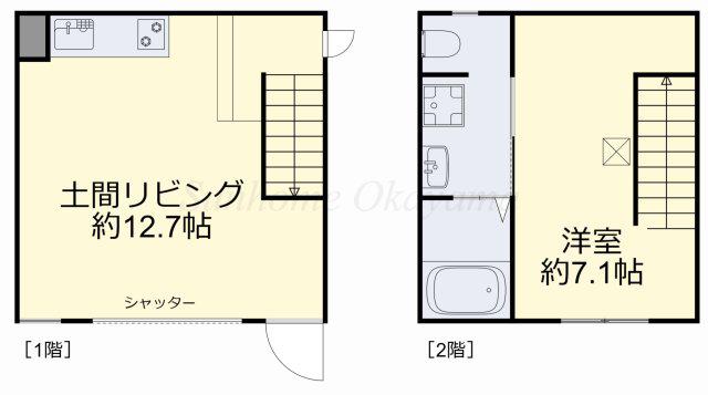 SHIMADA BASE(1LDK/1階)の間取り写真