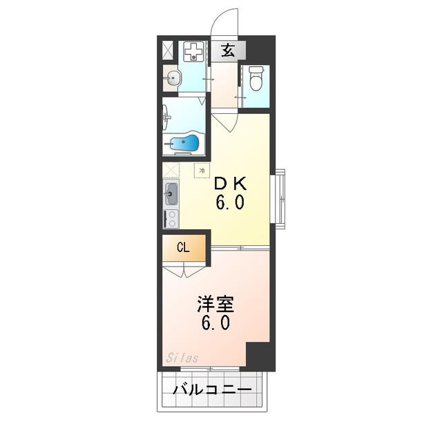 プランドール住吉(1DK/3階)の間取り写真