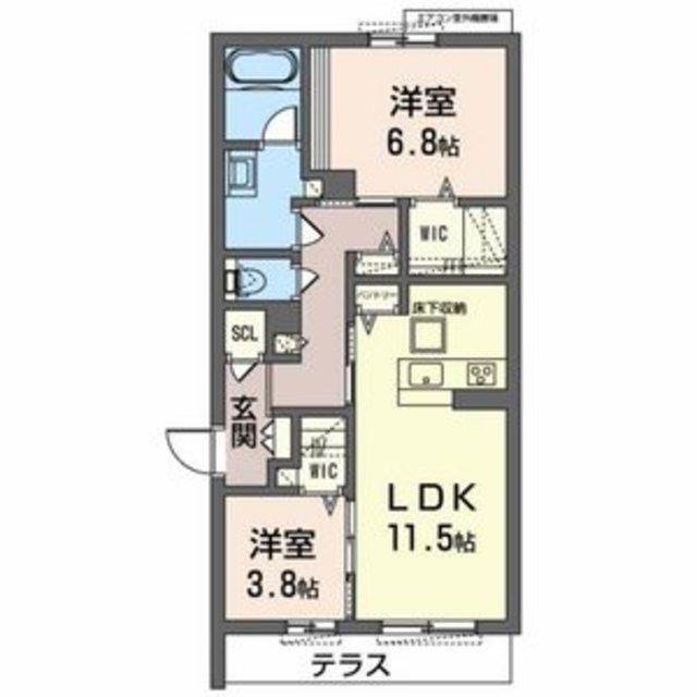 シャーメゾンセレノA(2LDK/1階)の間取り写真