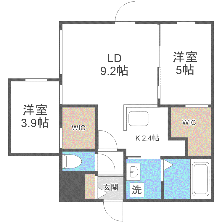 TS COURT ウエスト13(2LDK/3階)の間取り写真