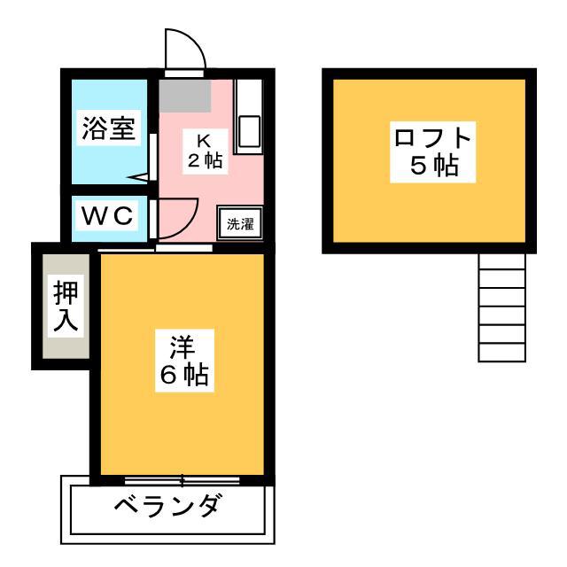 コーポ93(1K/2階)の間取り写真