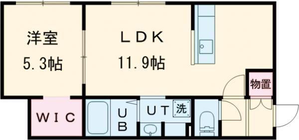深堀町アパート(1LDK/1階)の間取り写真