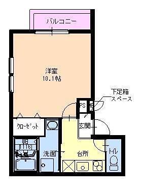 フジパレス内本町I番館(1K/2階)の間取り写真