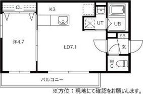 ファクター麻生(1LDK/3階)の間取り写真