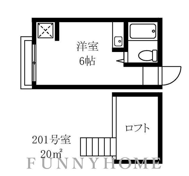バレンタイン中目黒II(ワンルーム/2階)の間取り写真