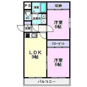 アドラーブル鳥羽見(2LDK/3階)の間取り写真