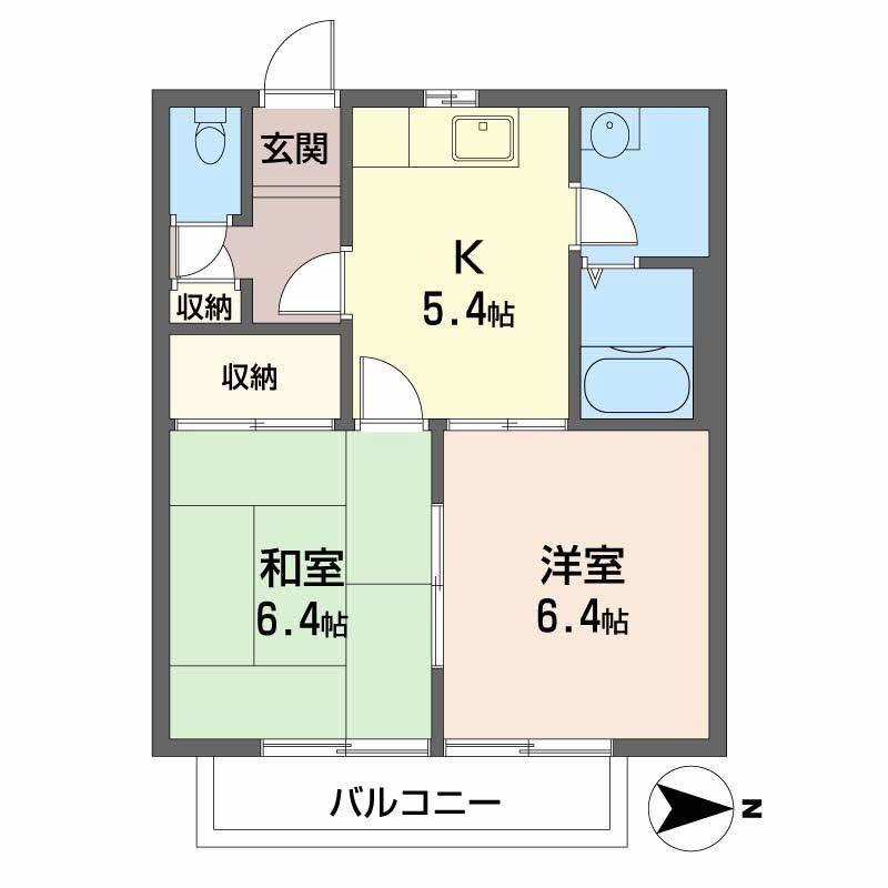 シャルマンハイツ魚崎Ⅲ(2K/2階)の間取り写真
