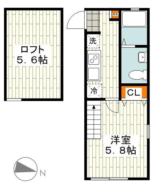 ビューメゾン横浜(1K/2階)の間取り写真