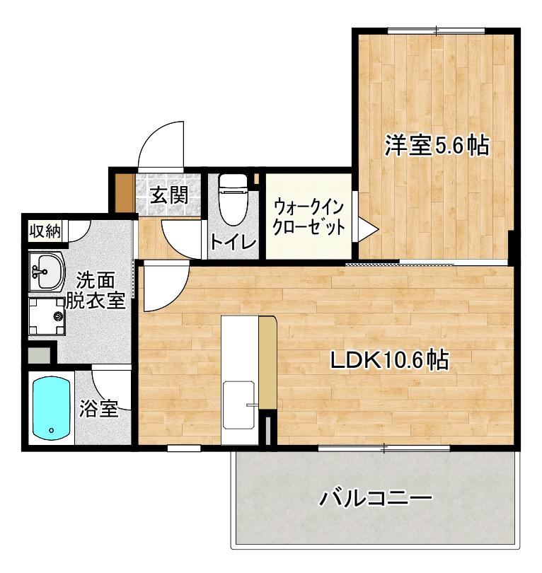 リバティXIII(1LDK/5階)の間取り写真