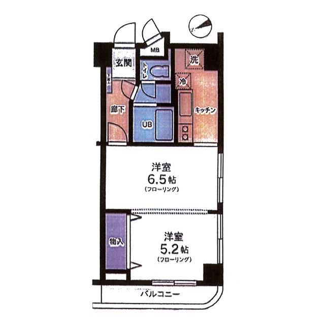 コーポ下北沢(1DK/2階)の間取り写真