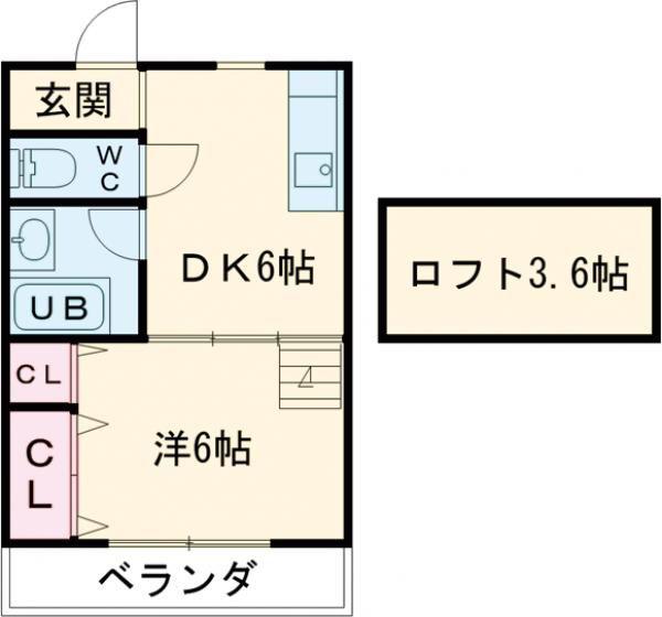 アクセスコートII(1DK/2階)の間取り写真