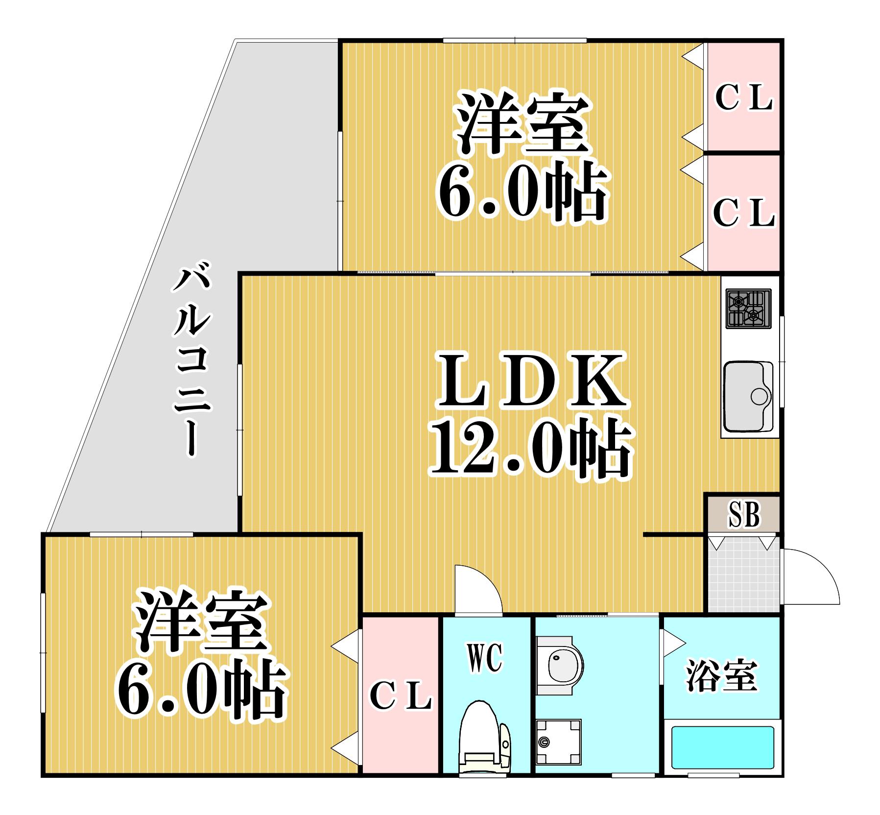 フルハウス田村(2LDK/1階)の間取り写真