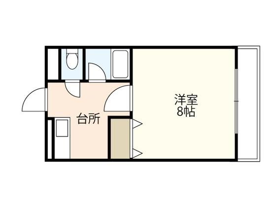 イーストハイム(1K/2階)の間取り写真