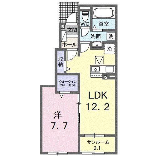 メゾン プリマヴェラ(1LDK/1階)の間取り写真