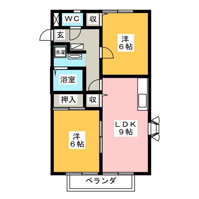 アムエンタスE(2LDK/2階)の間取り写真