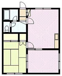 マンションつるや(2LDK/1階)の間取り写真