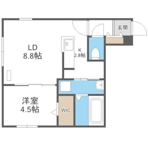 YU-COURT南郷7丁目(1LDK/4階)の間取り写真