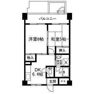メゾンムーラン(2DK/5階)の間取り写真